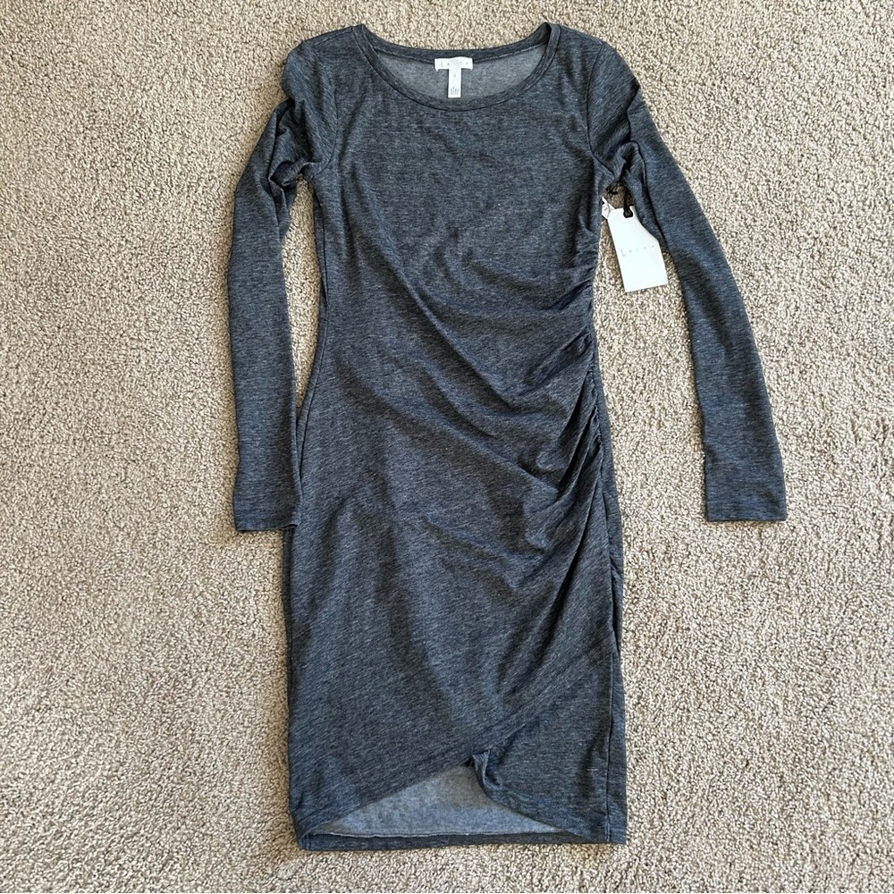 NWT Leith Long Sleeve Ruched Dress
